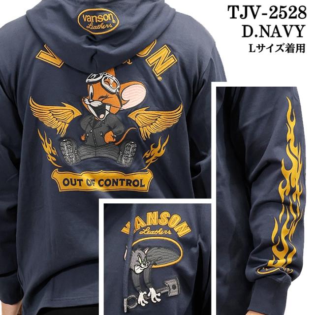 VANSON×TOM&JERRY PARKA HOODIE バンソン トムとジェリー コラボ 天竺 F/Zパーカー tjv-2528_5