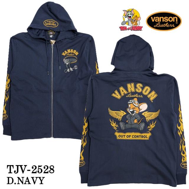 VANSON×TOM&JERRY PARKA HOODIE バンソン トムとジェリー コラボ 天竺 F/Zパーカー tjv-2528_6