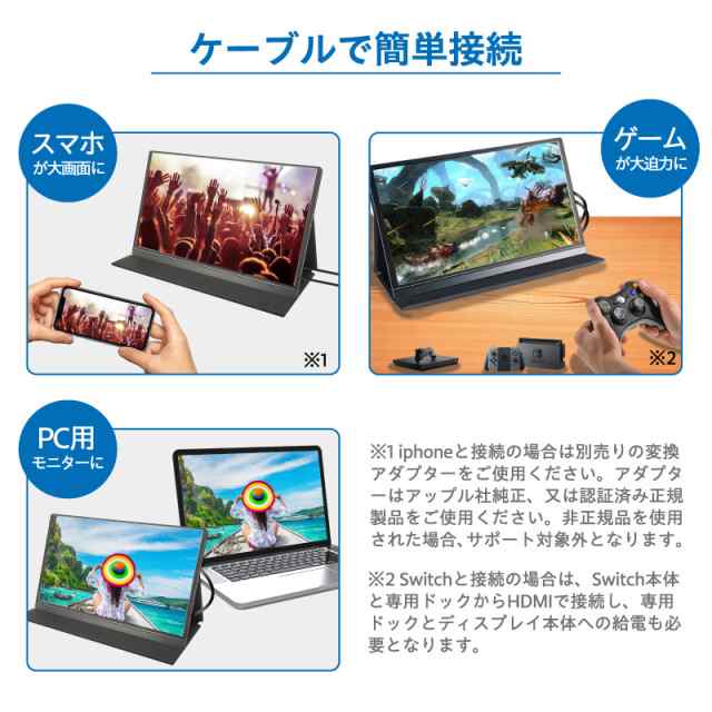 モバイルモニター ディスプレイモニター 高画質フルHD 15.6インチ