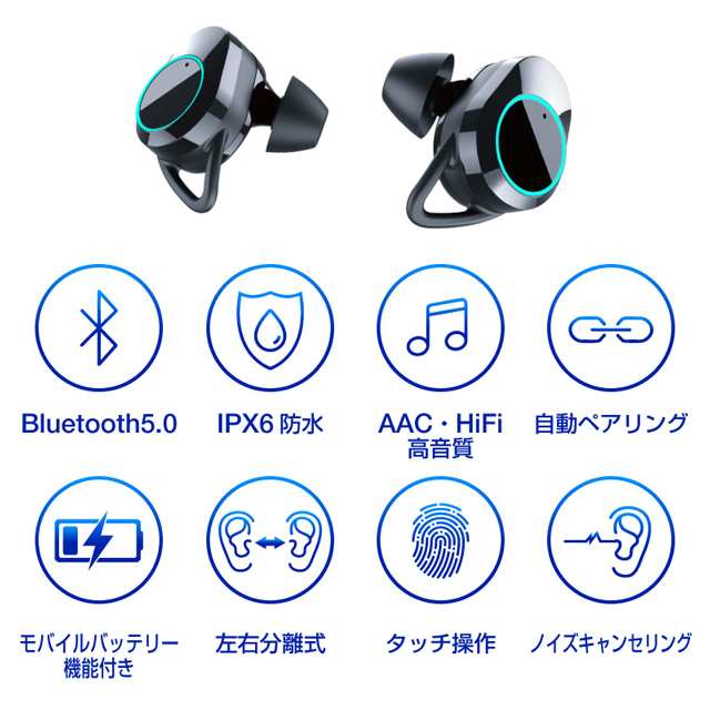 イヤホン イヤホンマイク Iphone Android ワイヤレスイヤホン Bluetooth 5 0 ノイズキャンセリング 片耳 マイク付きイヤホン ブルートゥの通販はau Pay マーケット ホビナビ