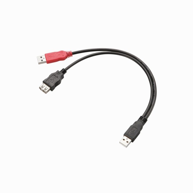 エレコム Y字Wパワーケーブル Aメス USB-AAE5DPBK USB2.0 簡易パッケージ 休日 USB2.0