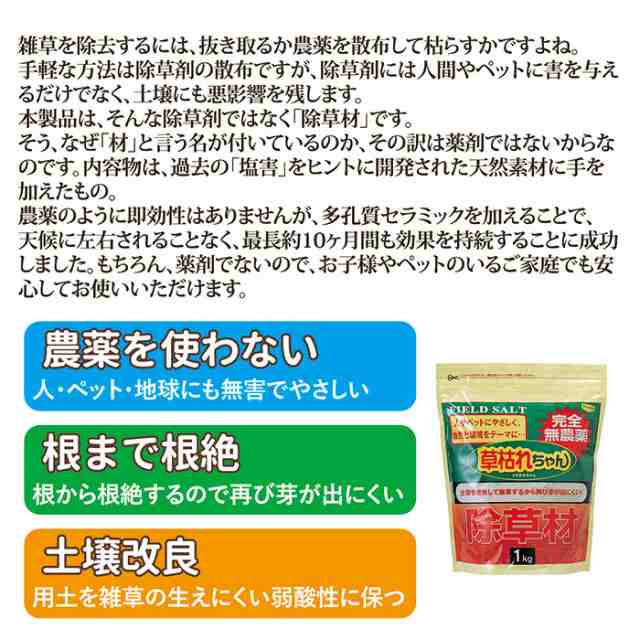 定番のお歳暮＆冬ギフト 877364 除草材 草枯れちゃん 1kg 除草剤 雑草対策 無農薬 安心 無害 草取り 