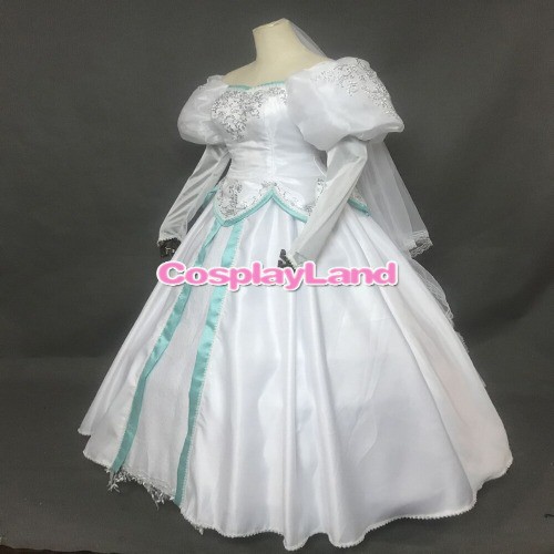 高品質 高級コスプレ衣装 ディズニー リトルマーメイド 風 アリエル タイプ ウェディング ドレス The Little Mermaid Ariel  Wedding Dres