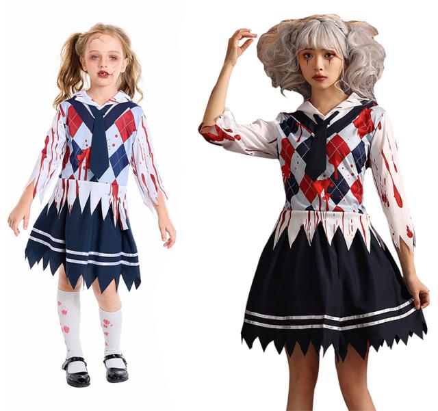 制服風コスチューム 2点セット 定番ハロウィンコスプレ レディース  