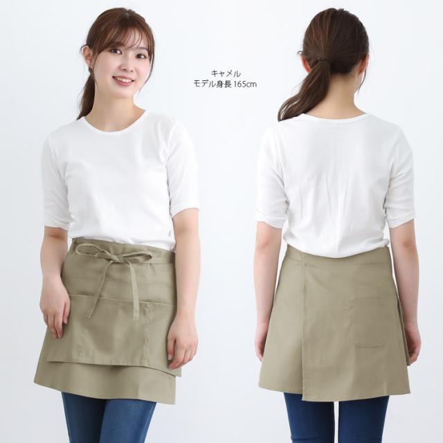 さえら◇ヒスクローネ◇ショート丈エプロン◇濃紺✖️オフホワイト◇厚手コットン地 さえら◇ヒスクローネ◇ショート丈エプロン◇濃紺✖️オフ