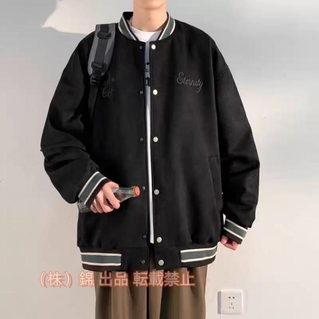 スタジャン メンズ ジャンパー ジャケット 厚手 ゆったり 刺繍 防寒