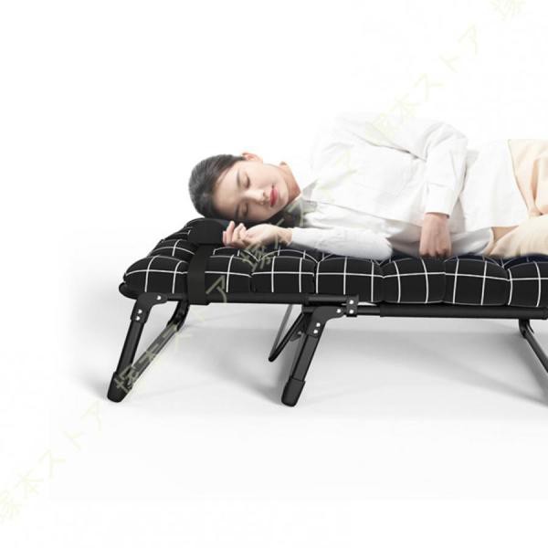 折りたたみベッド シングル コンパクト リクライニング 簡易ベッド 耐荷重200kg 折り畳み ベッド 三つ折り 枕つき 調節可能株式会社錦 おしゃれ ポータブル