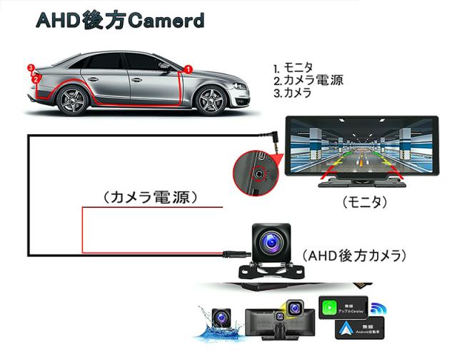 ドライブレコーダー ミラー型 前後 360度 ドラレコ 前後カメラ
