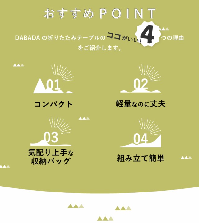 DABADA(ダバダ) 折りたたみアルミテーブル アウトドアテーブル 机 軽量 コンパクト ロールテーブル 送料無料の通販はau PAY マーケット  - ＤＡＢＡＤＡストア