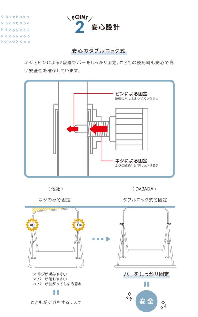 鉄棒とくるりんベルトセット品 高さ調節 5段階 耐荷重100kg 子供用 取扱説明書付き 室内 子供 運動 遊び コンパクト 取扱説明書付き くるりんベルト 鉄棒 逆上がり練習用_3