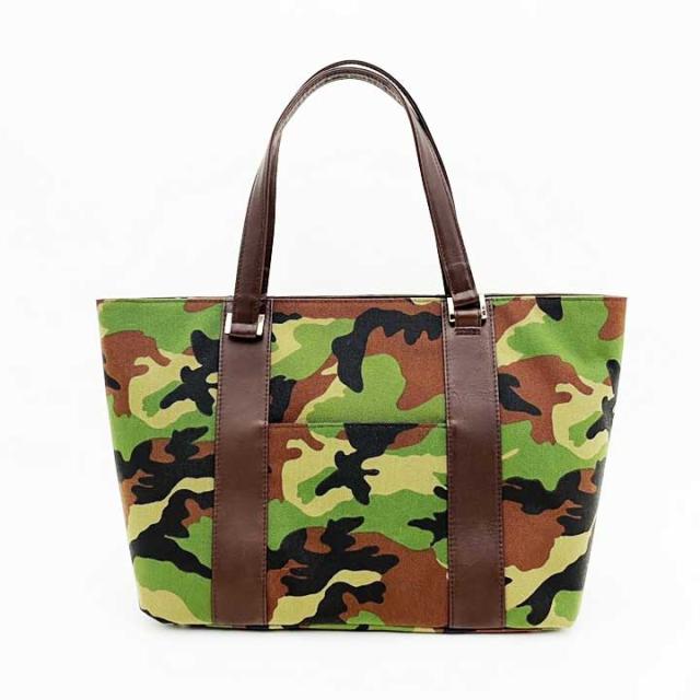 ホンモン コーデュラ/カーフ トートバッグ 迷彩 メンズ レディース 革