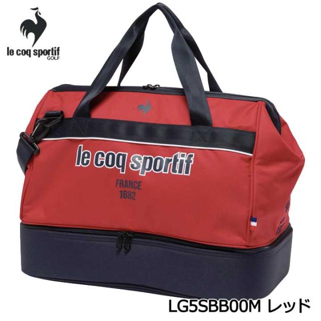 【2025モデル】ルコックスポルティフ ゴルフ LG5SBB00M レッド RD00 二層式 大開口ボストンバッグ シューズ収納対応 le coq sportif GOLF