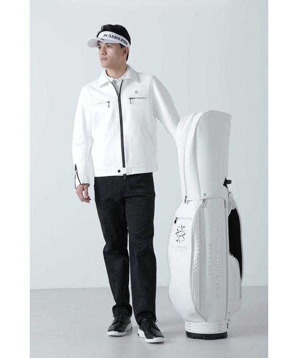 【2025モデル】セントアンドリュース 042-5980301 スリムカート型 ピラミッドエンボス キャディバッグ ホワイト(030) 9.0型 46インチ対応 St.ANDREWS 2025モデル】セントアンドリュース 042-5980301 スリムカート型