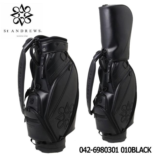 セントアンドリュース 042-6980301 シンセティックレザーキャディーバッグ (46インチ対応) (UNISEX) ブラック(010) St.ANDREWS