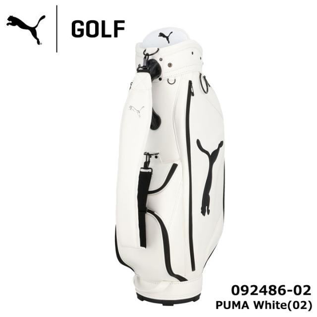 プーマゴルフ 092486-02 ユニセックス ゴルフ PU ツアーライク メタルキャット キャディバッグ ホワイト 9型 47インチ対応 PUMA GOLF 10p