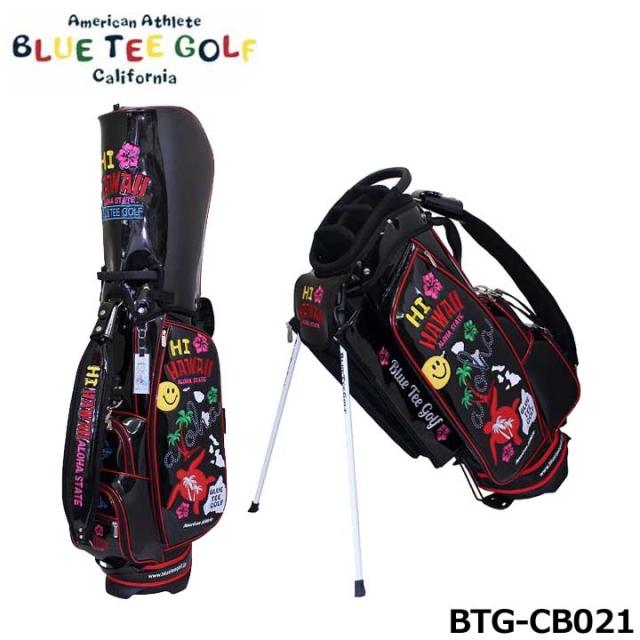 ブルーティーゴルフ BTG-CB021 ハイ ハワイ エナメル スタンドバッグ キャディバッグ ブラック 9.0型 4.0kg 46インチ対応 BLUE TEE GOLF HI HAWAII CB-021