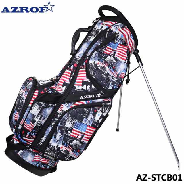 アズロフ AZ-STCB01 スタンドキャディバッグ No.241 エヌワイブラック 9.0型 2.7kg 軽量 46インチ対応 AZROF  10p｜au PAY マーケット