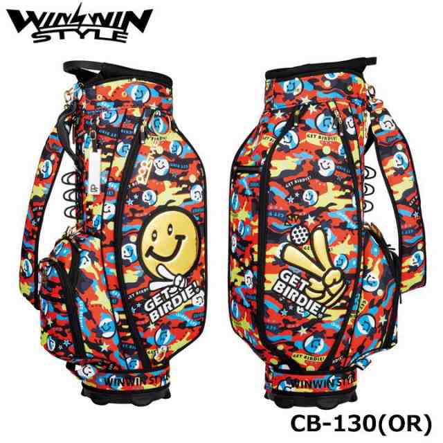 ウィンウィンスタイル CB-130（オレンジ） ゲットバーディ カモ マルチカラー GET BIRDIE! CAMO MULTI COLOR CART BAG ゴルフキャディバッグ WINWIN STYLEの通販は