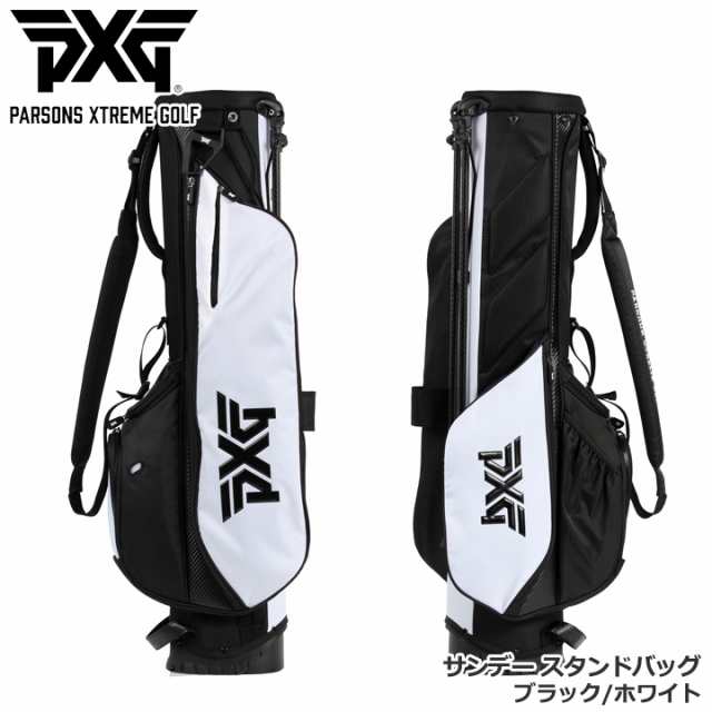 ピーエックスジー サンデー スタンドバッグ B-UGB14（ブラック/ホワイト） 2分割 キャディバッグ Sunday Stand Bag - Black/White PXG