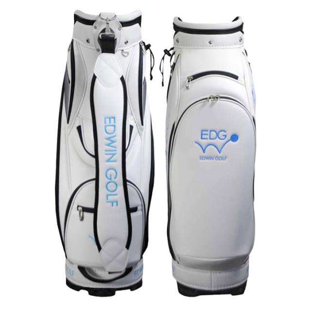 EDWIN GOLF 9.5型キャディバッグ EDCB-3477 キャディバッグ (ホワイト)  5分割 47インチ対応   Cart Bag  ゴルフバッグ  カート式 エドウィン レザックス  LEZAX