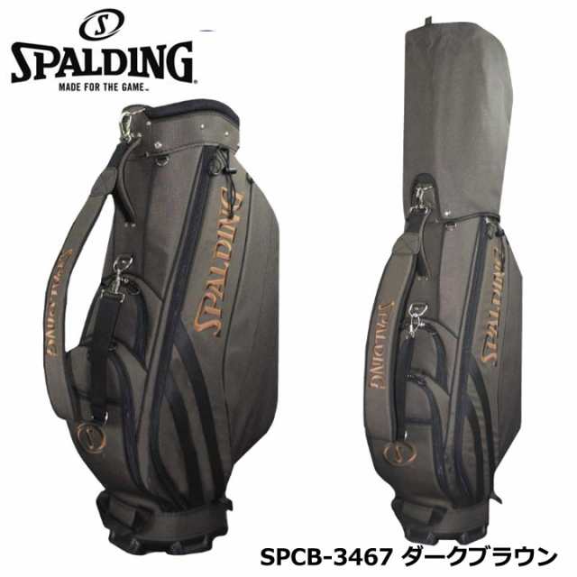 スポルディング 9.5型キャディバッグ SPCB-3467 キャディバッグ (ダークブラウン)  ６分割 47インチ対応   Cart Bag  ゴルフバッグ  カート式 SPALDING レザックス  LEZAXの通販は
