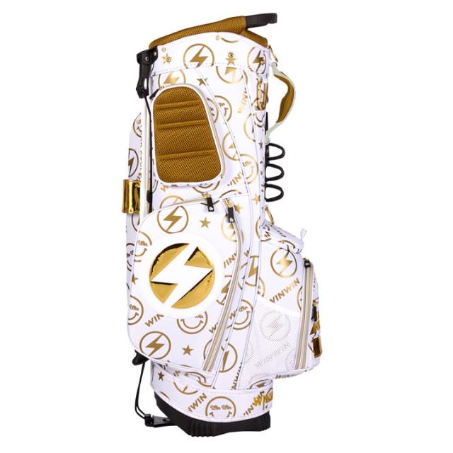 ウィンウィンスタイル CB-149 ウィンウィンスマイル （ホワイト×ゴールド） 軽量 STAND BAG ゴルフキャディバッグ WINWIN STYLE_3