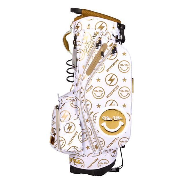 ウィンウィンスタイル CB-149 ウィンウィンスマイル （ホワイト×ゴールド） 軽量 STAND BAG ゴルフキャディバッグ WINWIN STYLE_4