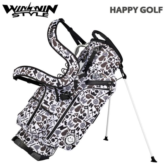 ウィンウィンスタイル ハッピーゴルフ スタンドバッグ CB-161 BK ブラック 2025年モデル スマイル キャディバッグ 黒 WINWIN STYLE HAPPY GOLF STAND Caddy Bag WINWIN GOLF ハッピーゴルフ スタンドキャディバッグ ミントグリーン
