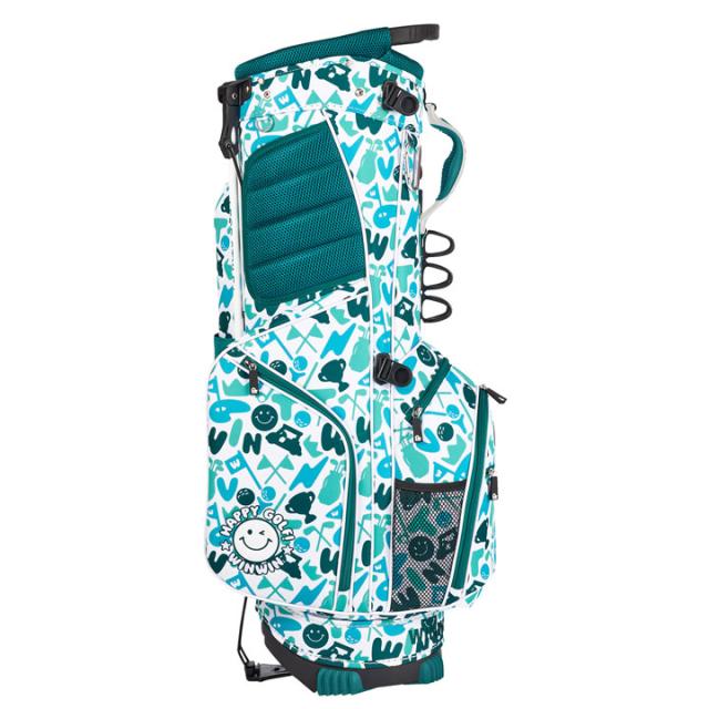 ウィンウィンスタイル ハッピーゴルフ スタンドバッグ CB-161 BK ブラック 2025年モデル スマイル キャディバッグ 黒 WINWIN STYLE HAPPY GOLF STAND Caddy Bag WINWIN GOLF ハッピーゴルフ スタンドキャディバッグ ミントグリーン