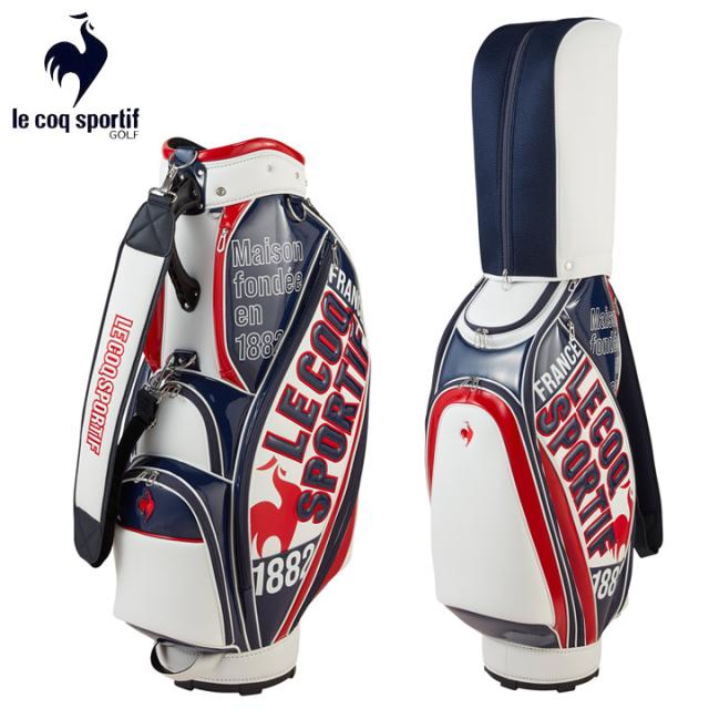 ルコック LG5SCB02M グラフィックデザイン 大口径キャディバッグ WHNV（ホワイト×ネイビー） 9.5型 47インチ対応 6分割  le coq sportif GOLF 30p