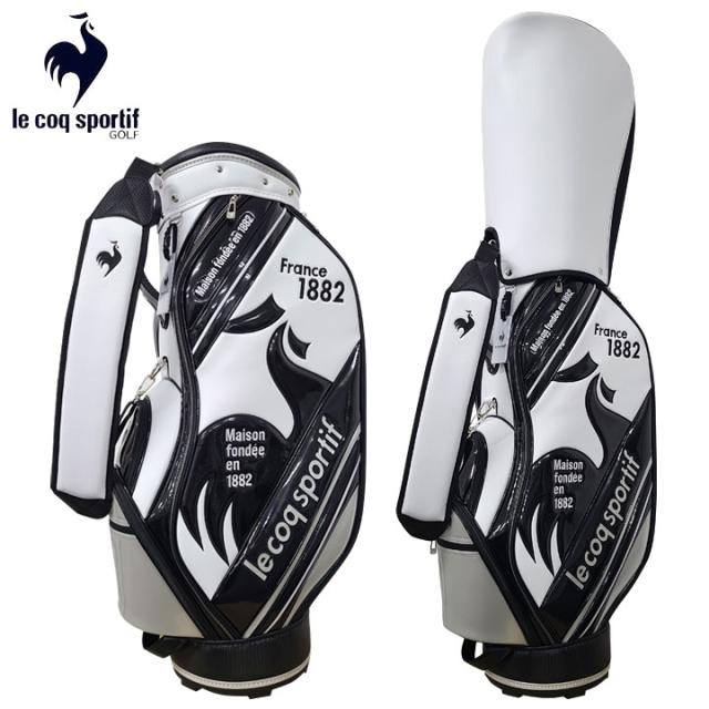 【2025モデル】ルコック LG5SCB10M ビッグロゴデザイン 大口径キャディバッグ ホワイト×シルバー（WHSL） 9型 47インチ対応/5分割　  le coq sportif GOLF 30p