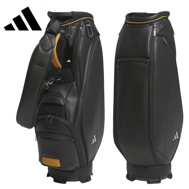 【2025モデル】アディダス JUT50 メンズ プレミアム カート キャディバッグ ブラック(JM6720) メンズ ゴルフバッグ 機能的 合成皮革 全天候型 耐久性 adidas golf 20p