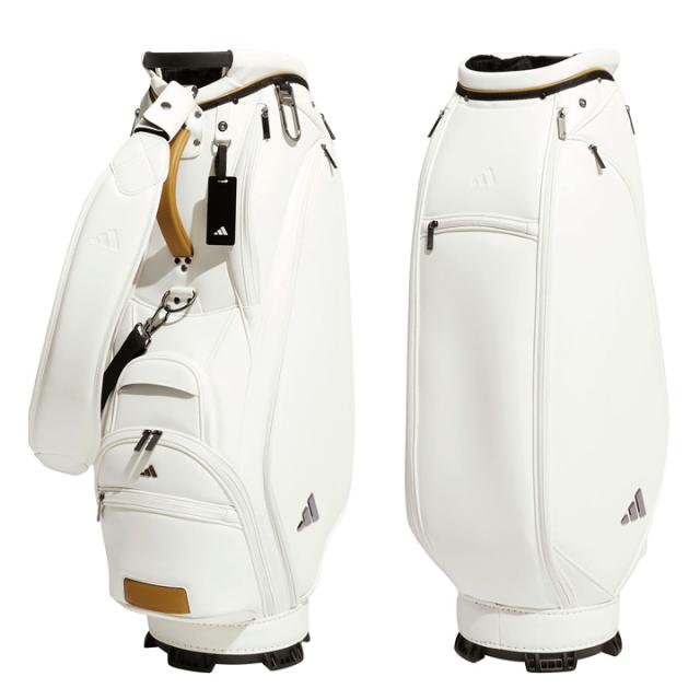 【美品】adidas ゴルフバッグ　ホワイト 2025モデル】アディダス JUT50 メンズ プレミアム カート キャディ