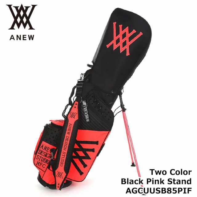 アニュー AGCUUSB85PIF 2カラーブラック＆ピンクスタンドバッグ（PINK） 4分割 キャディバッグ ANEW Two Color Black Pink Stand Bag