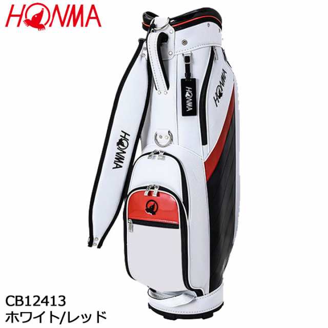 【2024モデル】本間ゴルフ CB12413 ホワイト/レッド キャディバッグ 9型 ホンマ WHITERED HONMA GOLF