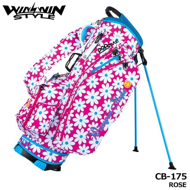 WINWIN STYLE キャディバッグ フラワー柄 CB-175 ROSE 2026モデル】ウィンウィンスタイル CB-175 フラワー 軽量 スタンド