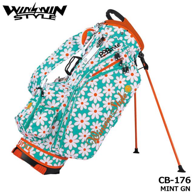WINWIN STYLE キャディバッグ フラワー柄 CB-176 MGN 2026モデル】ウィンウィンスタイル CB-176 フラワー 軽量 スタンド
