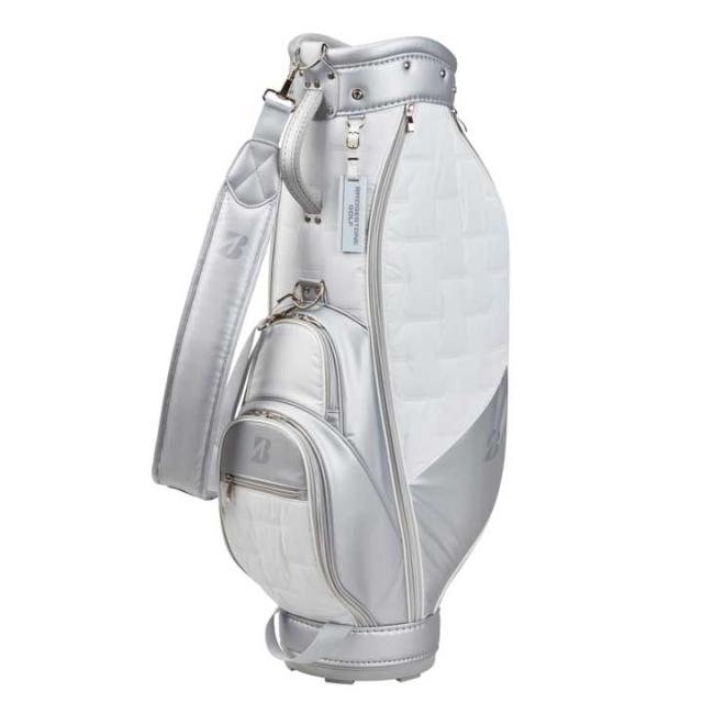 【レディース】【2025モデル】ブリヂストン ゴルフ キャディバッグ 軽量 CB2551 ホワイト/シルバー WS　8.5型 2.6kg BRIDGESTONE GOLF 10p