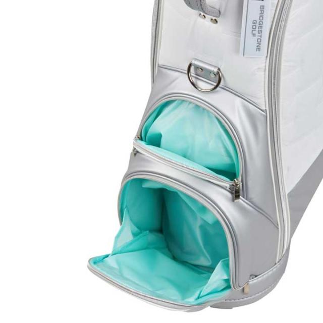 【レディース】【2025モデル】ブリヂストン ゴルフ キャディバッグ 軽量 CB2551 ホワイト/シルバー WS　8.5型 2.6kg BRIDGESTONE GOLF 10p