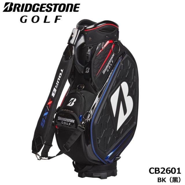 【2026モデル】ブリヂストンゴルフ CB2601 ツアーレプリカモデル キャディバッグ BK(黒)  カート型 9.5型 4.9kg  BRIDGESTONE GOLF 15p