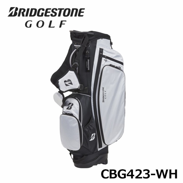 ブリヂストン ゴルフ キャディバッグ 軽量スタンドモデル CBG423 WH 白 9.5型 2.5kg 軽量 BRIDGESTONE GOLF 10p