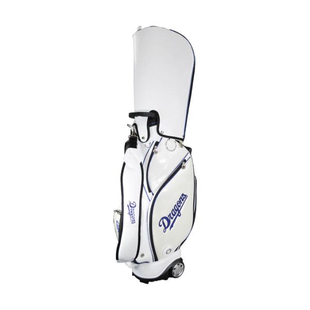 【数量限定】中日ドラゴンズ CDCB-2420 9.0型キャスター付きキャディバッグ ホワイト  カート型 47インチ対応 4.4kg CHUNICHI DRAGONS LEZAX