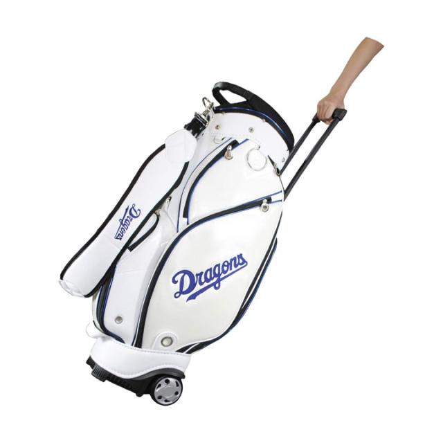 【数量限定】中日ドラゴンズ CDCB-2420 9.0型キャスター付きキャディバッグ ホワイト  カート型 47インチ対応 4.4kg CHUNICHI DRAGONS LEZAX