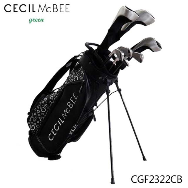 【レディース】セシルマクビーグリーン CMCオールオーバーキャディバッグ CGF2322CB ブラック スタンド式 CECIL McBEE green