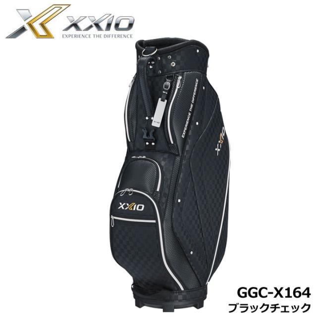 【2025モデル】ダンロップ ゼクシオ GGC-X164 キャディバッグ (超軽量モデル) ブラックチェック  カート型 9.5型 47インチ対応 2.2kg XXIO DUNLOP 10p