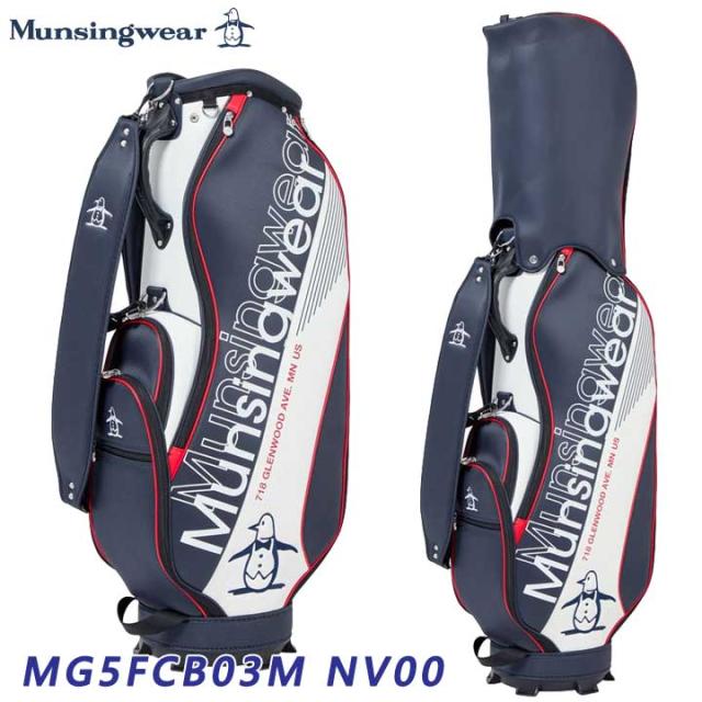 【2025モデル】マンシングウェア MG5FCB03M 軽量 キャディバッグ ネイビー  Munsingwear NV00 20p
