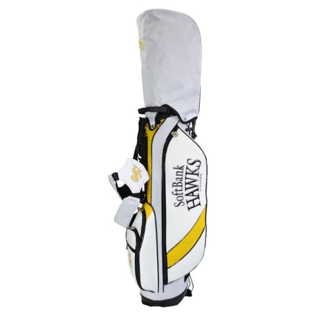 【2025モデル】ソフトバンクホークス SBCB-3446 7.5型スタンドバッグ ホワイト  スタンド型 キャディバッグ 47インチ対応 2.6kg SoftBank HAWKS LEZAX