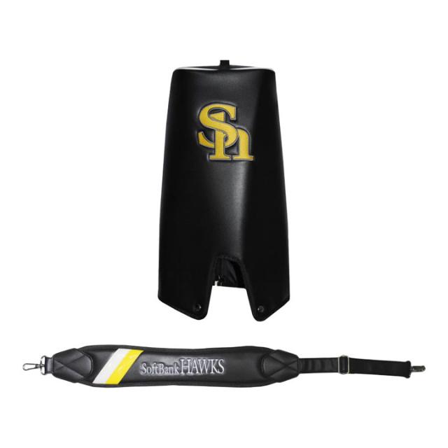 【2025モデル】ソフトバンクホークス SBCB-5436 9.5型キャディバッグ ブラック  カート型 47インチ対応 3.8kg SoftBank HAWKS LEZAX