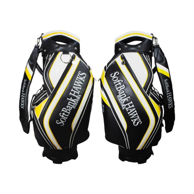 【2025モデル】ソフトバンクホークス SBCB-5436 9.5型キャディバッグ ブラック  カート型 47インチ対応 3.8kg SoftBank HAWKS LEZAX