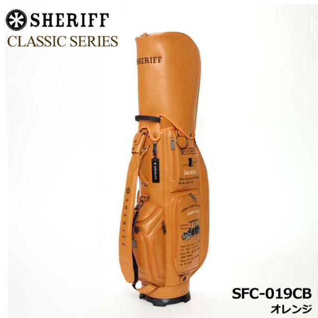 シェリフ SFC-019CB クラシックシリーズ キャディバッグ オレンジ  9.5型 3.8kg カート型 セパレーター付 100本限定 CLASSIC SERIES SHERIFF
